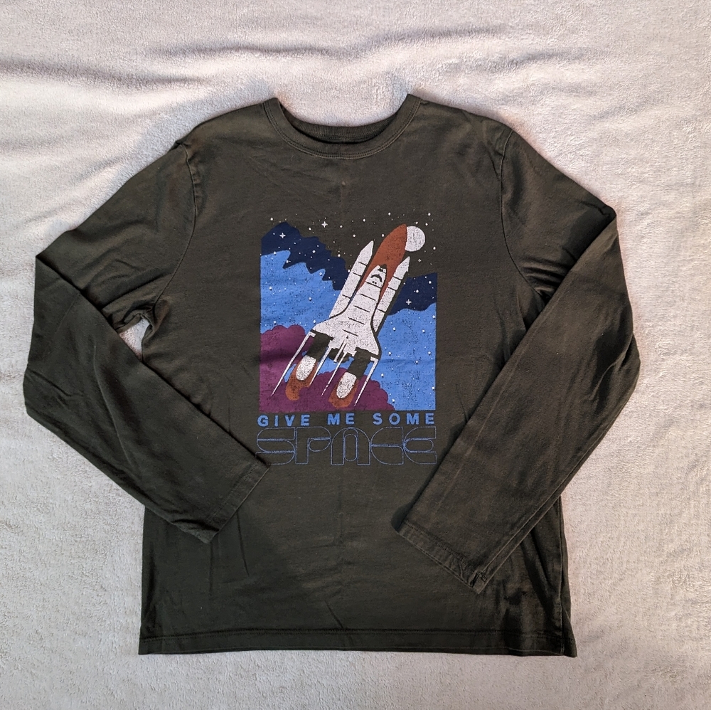 Boys Old Navy L/S Space Theme T-Shirt, Size L (10-12)